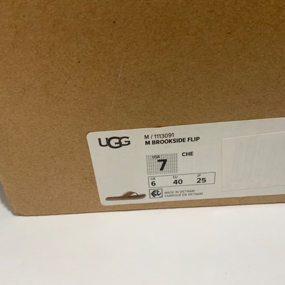 UGG Brookside Chestnut Brown Suede Flip Flop Mens Sandals Casual Summer Shoes 7 - Picture 7 of 12